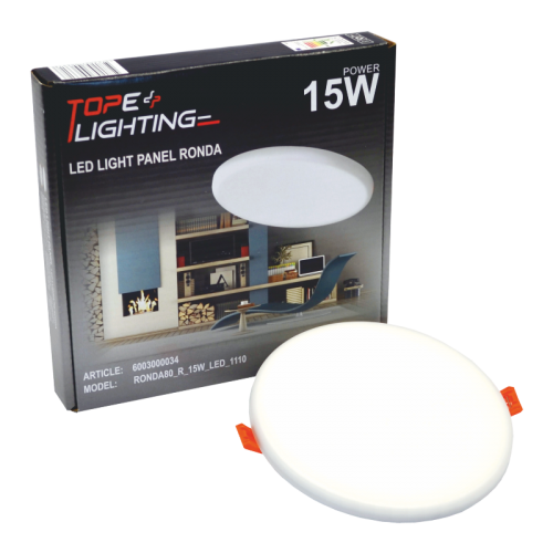 15W round, recessed LED panel RONDA