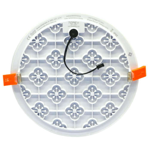 28W apvali, įmontuojama LED panelė RONDA