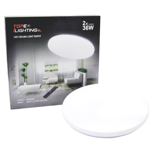 2x36W LED round ceiling luminaire SOPOT