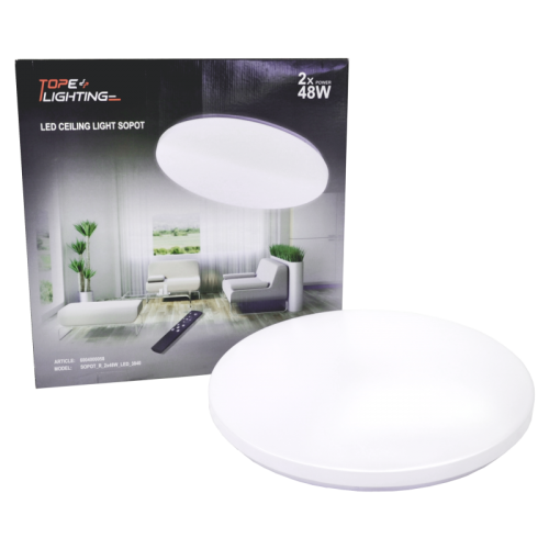 2x48W LED round ceiling luminaire SOPOT