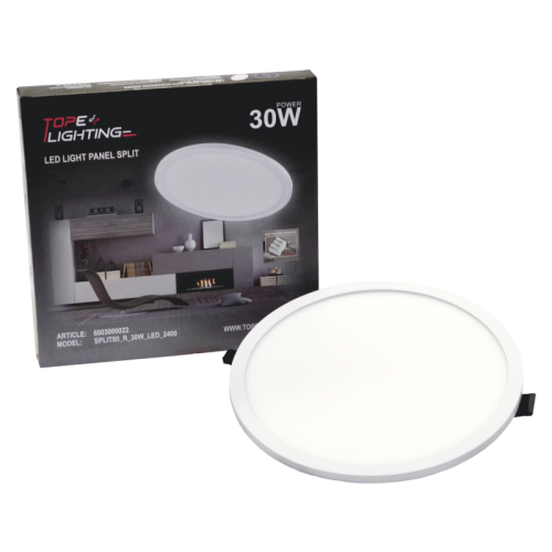 30W round, recessed LED panel SPLIT