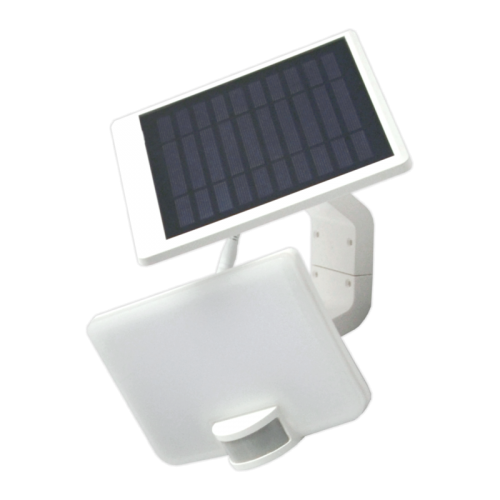 10W baltas LED lauko prožektorius su saulės baterijomis ir PIR judesio davikliu VISTA 
