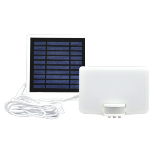 10W baltas LED lauko prožektorius su saulės baterijomis ir PIR judesio davikliu VISTA 