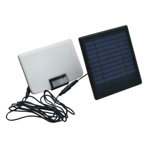 10W juodas LED lauko prožektorius su saulės baterijomis ir PIR judesio davikliu VISTA 